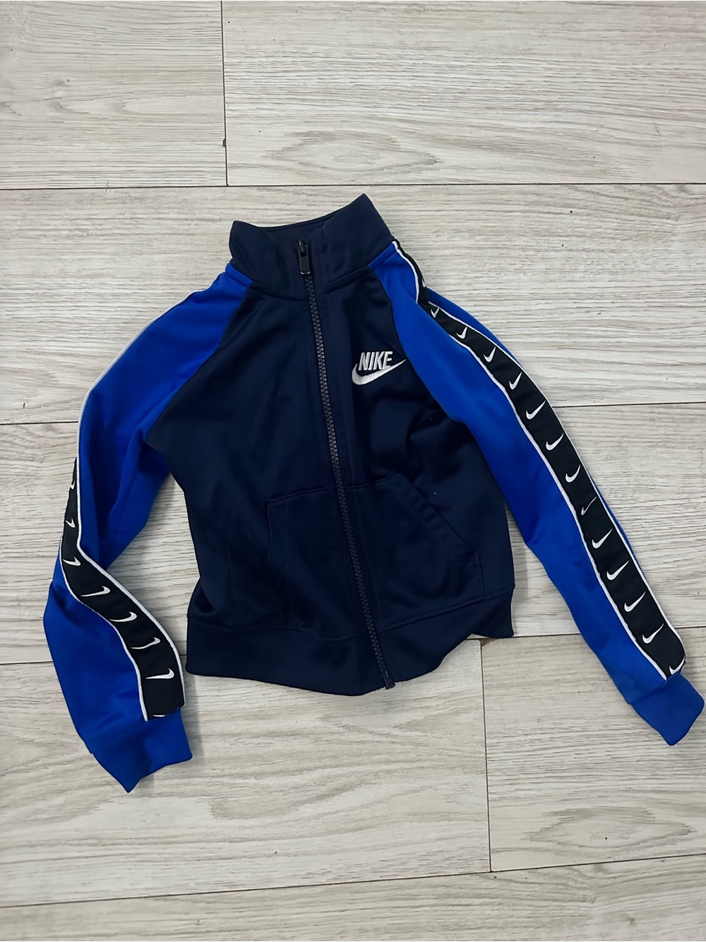 Nike Kids Navy & Royal Blue Track Jacket with Swoosh Stripe